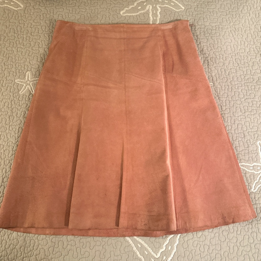 Rose suede skirt by Ann Taylor
